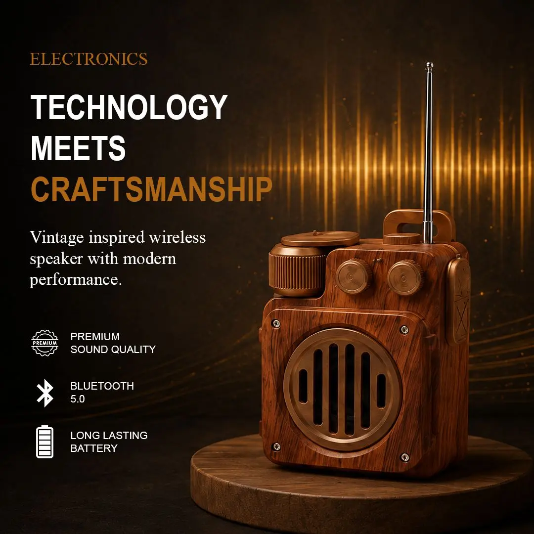 Wooden wireless speaker